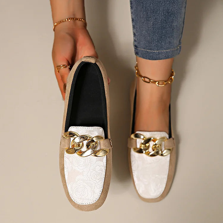 NATHALIE | ELEGANCKIE LOAFERSY Z ŁAŃCUSZKIEM