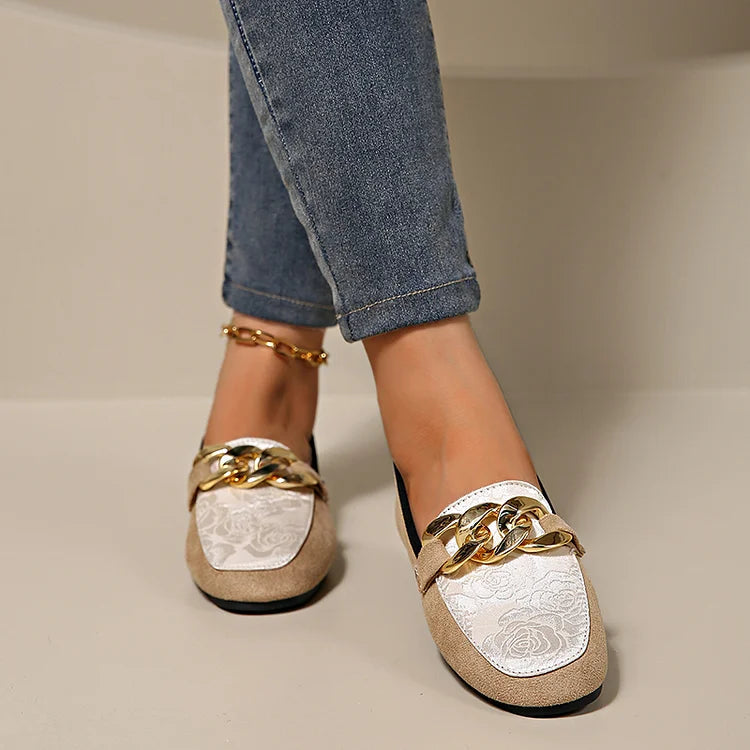 NATHALIE | ELEGANCKIE LOAFERSY Z ŁAŃCUSZKIEM