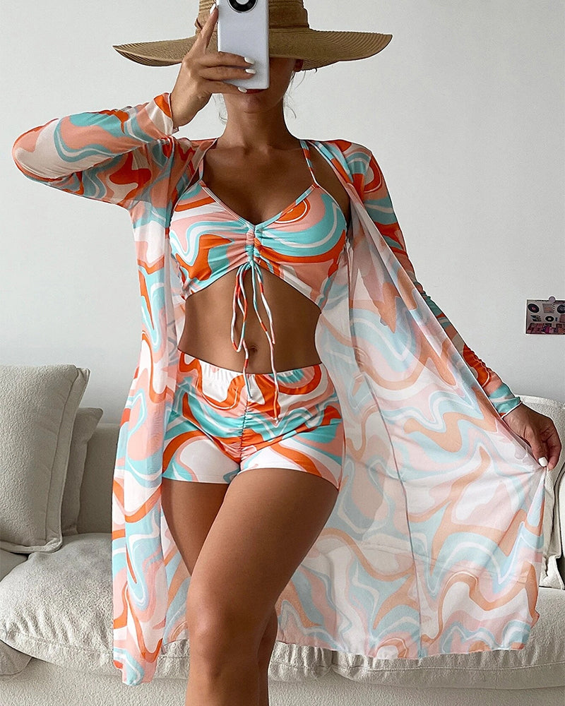 Laluna® | 3-częściowy zestaw bikini z nadrukiem