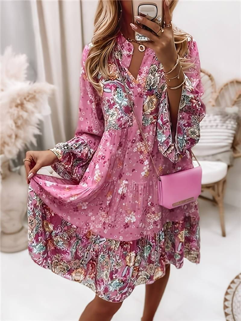 Gabriella | Stylowa sukienka boho z kwiatowym nadrukiem