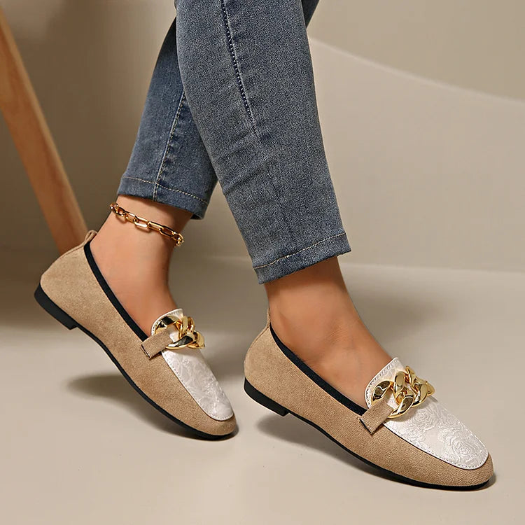 NATHALIE | ELEGANCKIE LOAFERSY Z ŁAŃCUSZKIEM