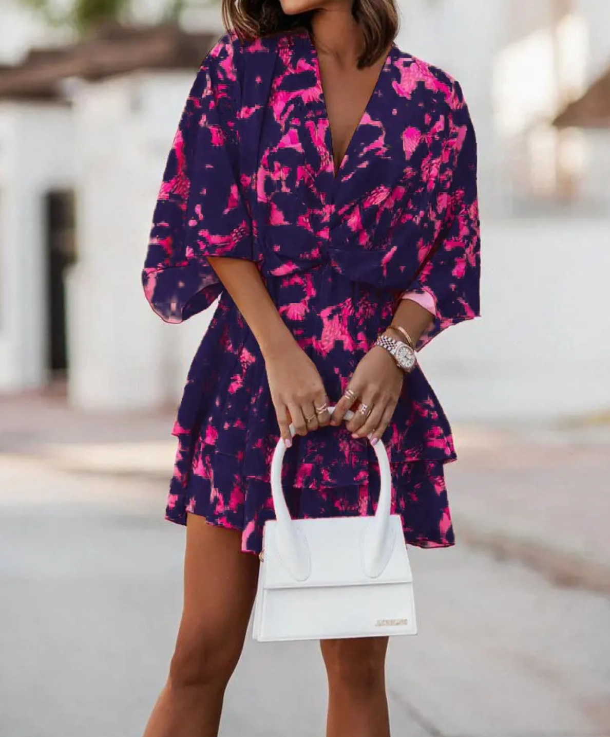 Valeria | Boho sukienka mini w kwiaty