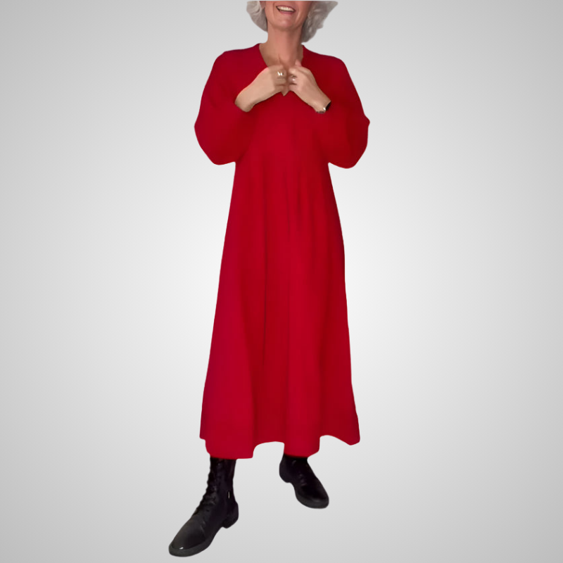 Alena | Elegancka maxi sukienka z dekoltem w kształcie V