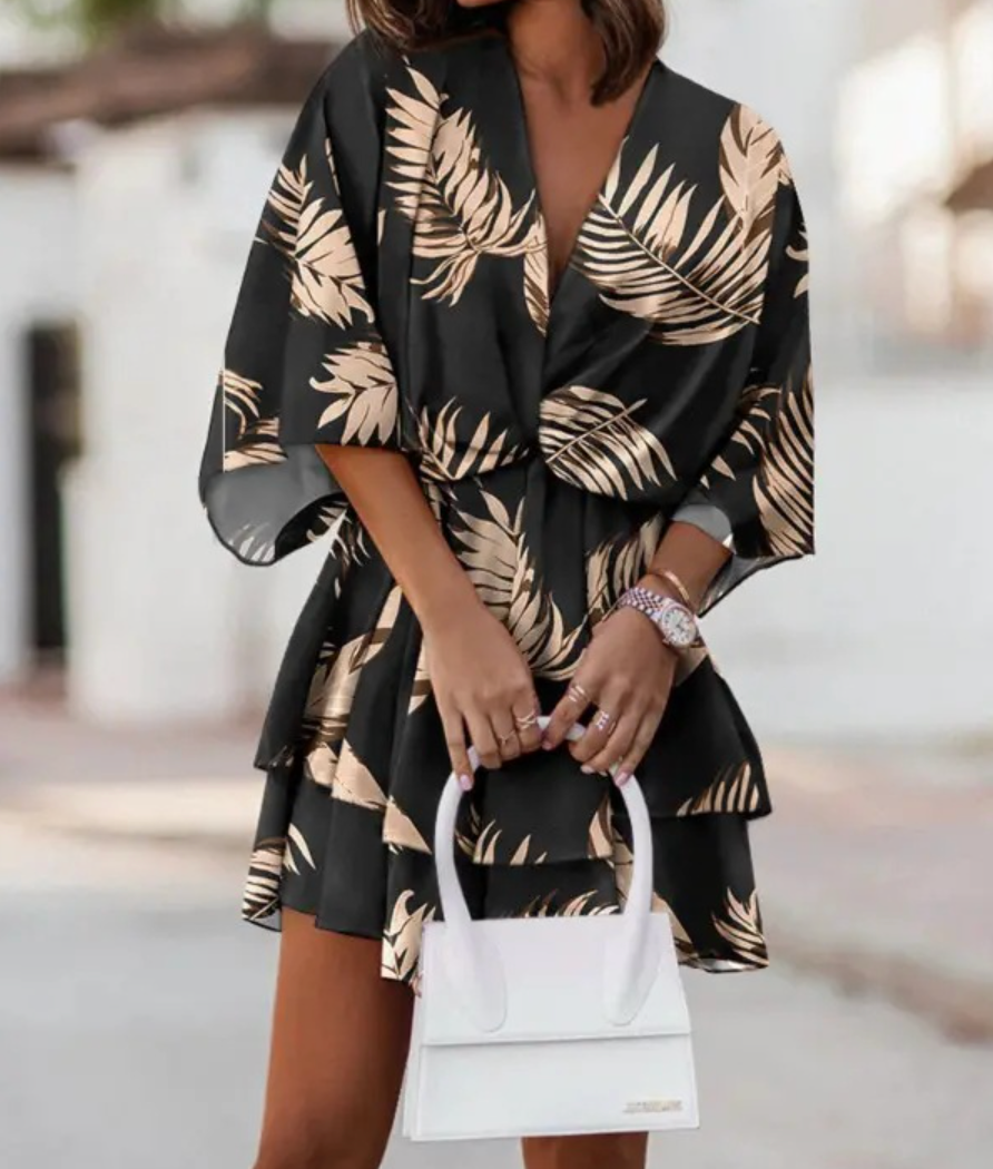Valeria | Boho sukienka mini w kwiaty