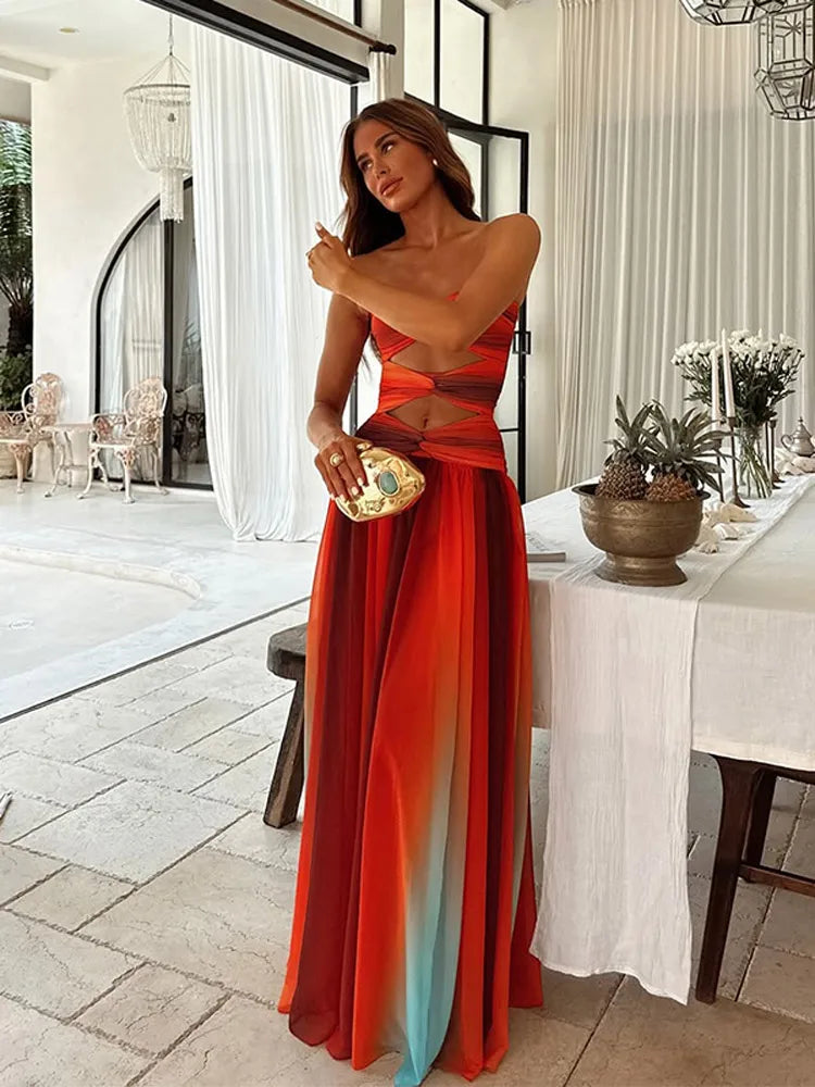 Sukienka maxi Rosea Timeless o dopasowanym kroju
