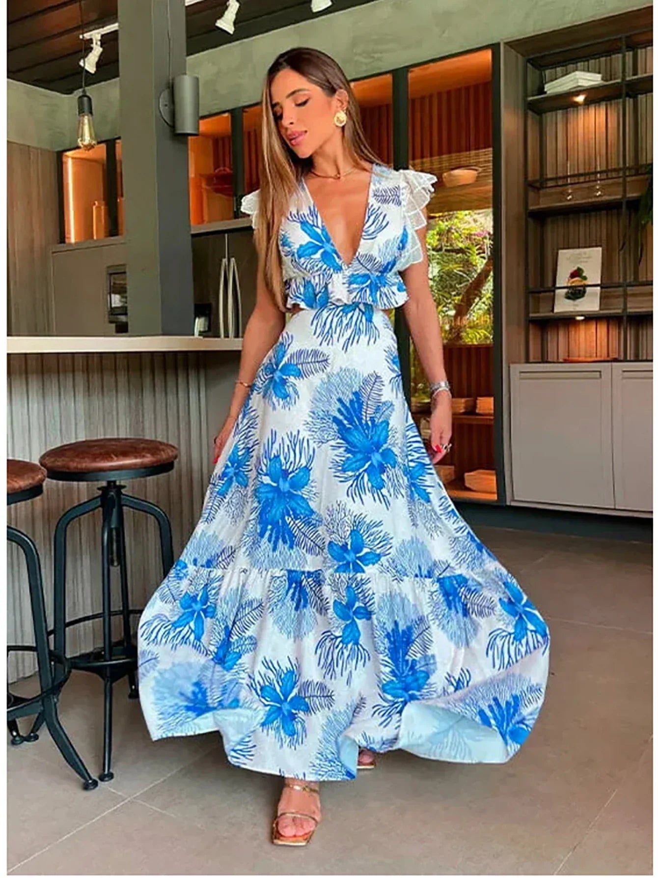 Margie - Modna Maksymalna Sukienka bez Rękawów z Koronką