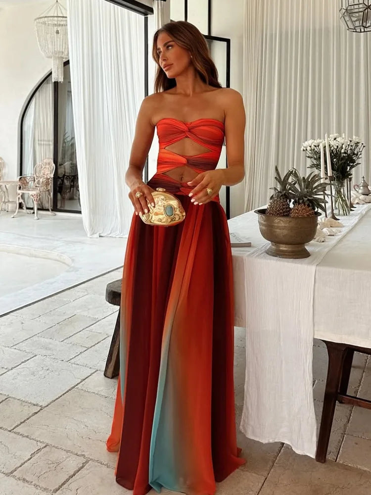Sukienka maxi Rosea Timeless o dopasowanym kroju