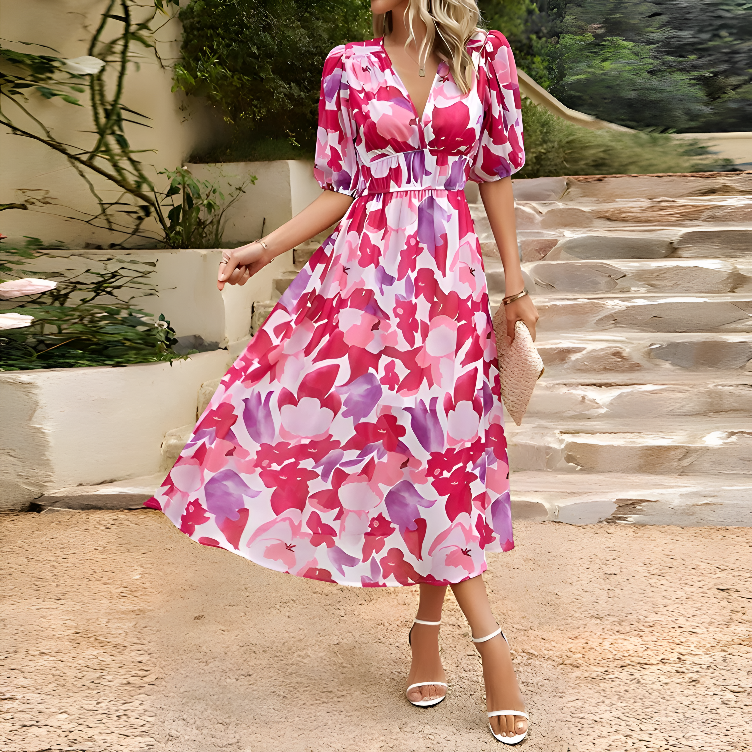 Charlotte | Elegancka Sukienka z Dekoltem w Serek
