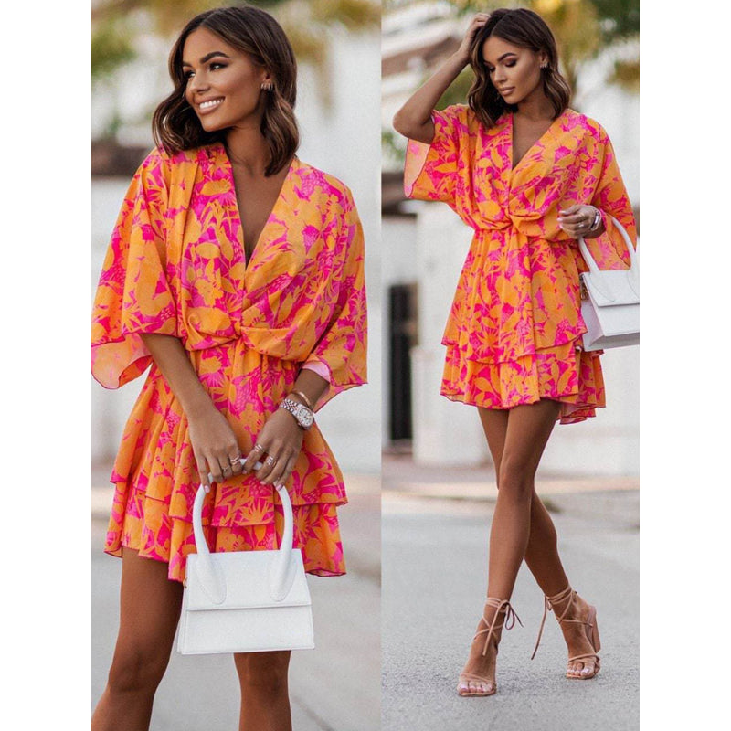 Valeria | Boho sukienka mini w kwiaty