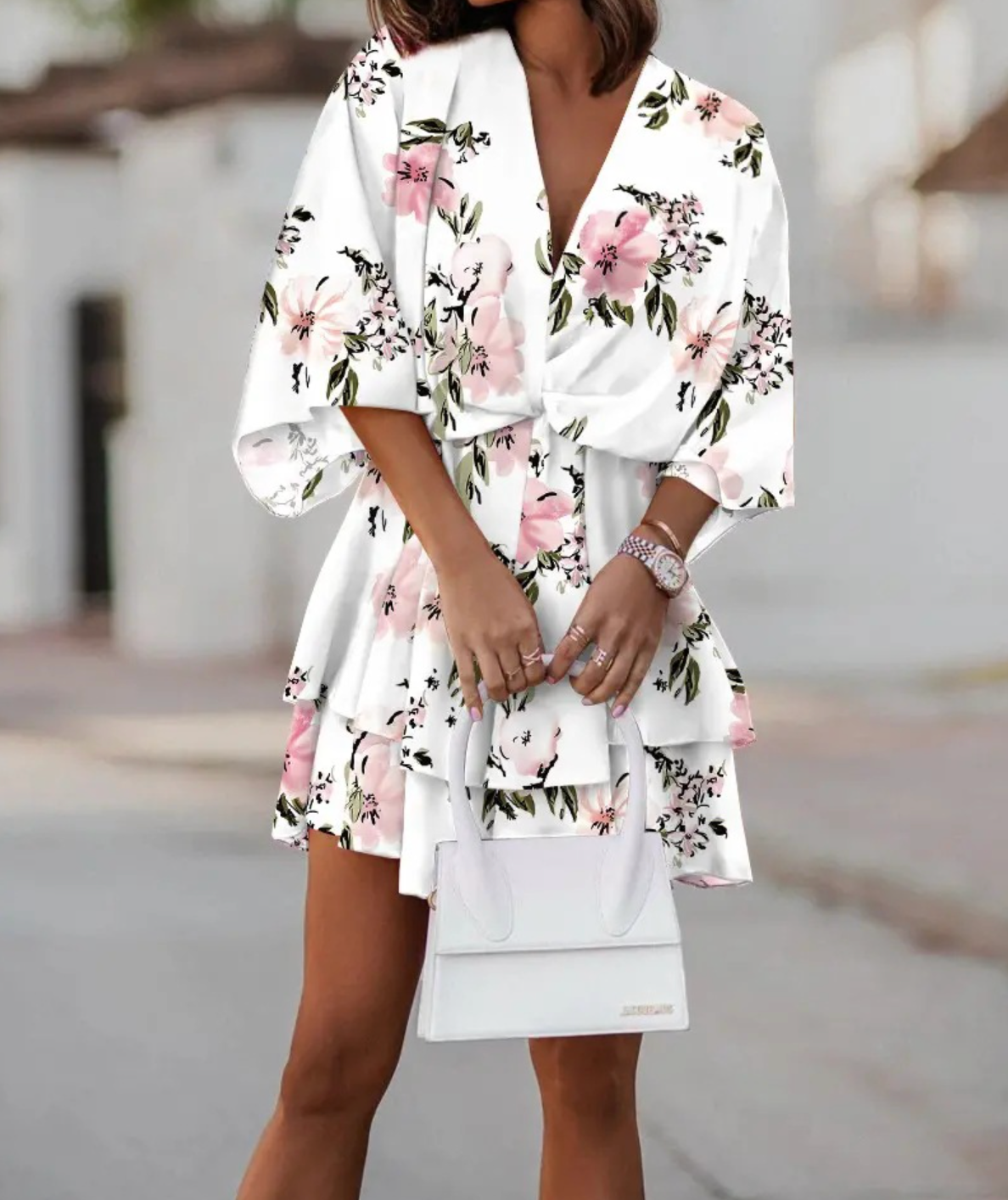 Valeria | Boho sukienka mini w kwiaty