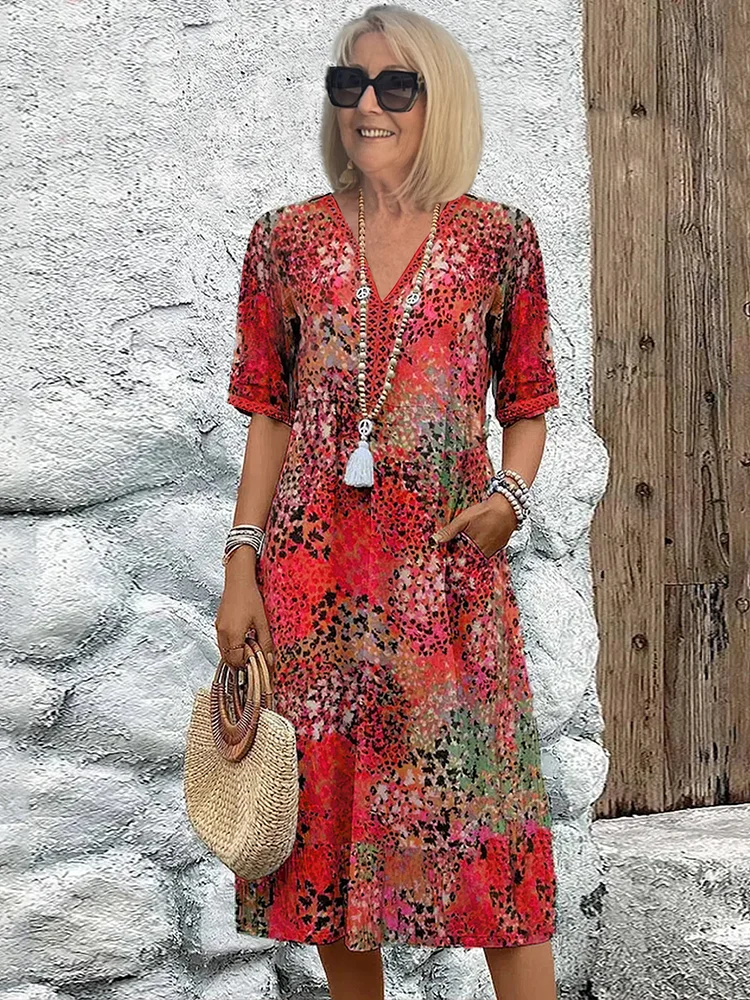 Fatima - Sukienka z Kwiatowym Wzorem
