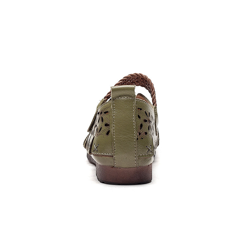 Lunaria - Wygodne płaskie buty ze skóry bydlęcej dla kobiet