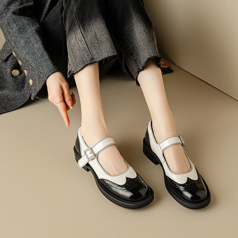 Perlina – Płaskie Buty ze Skóry Bydlęcej