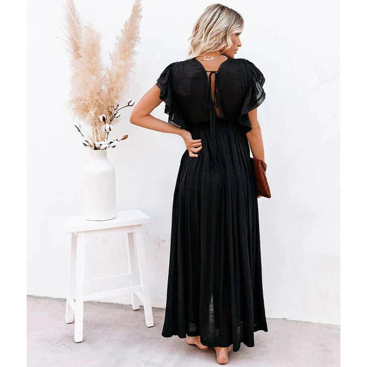 Feline™ Maxi Czarna Ibiza Sukienka